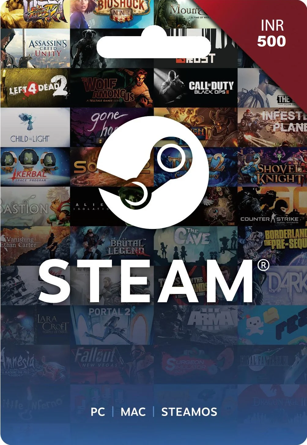 Карта пополнения Steam 500 Рупий фото