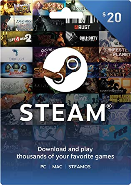 Карта пополнения Steam 20 Долларов фото