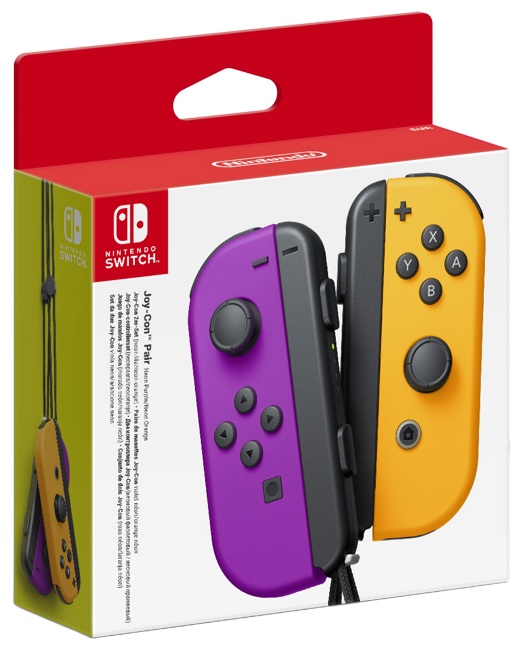 Набор геймпадов Joy-Con (неоново фиолетовый/неоново оранжевый)(Switch) картинка